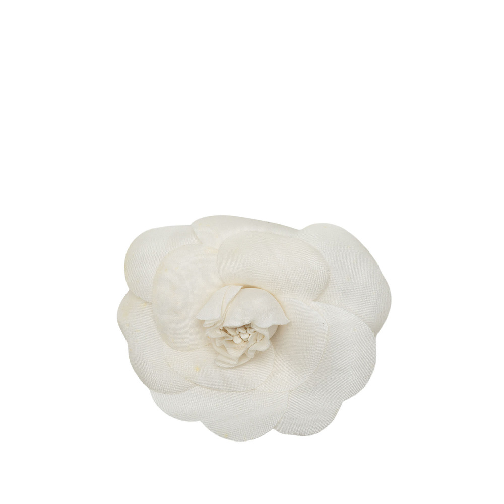 Pre-Loved Chanel Canvas Camellia Brooch